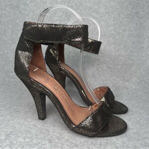 Jeffrey Campbell Hough Heels Black Gold Metallic Speckle Size 7 Y2K Witchy Glam